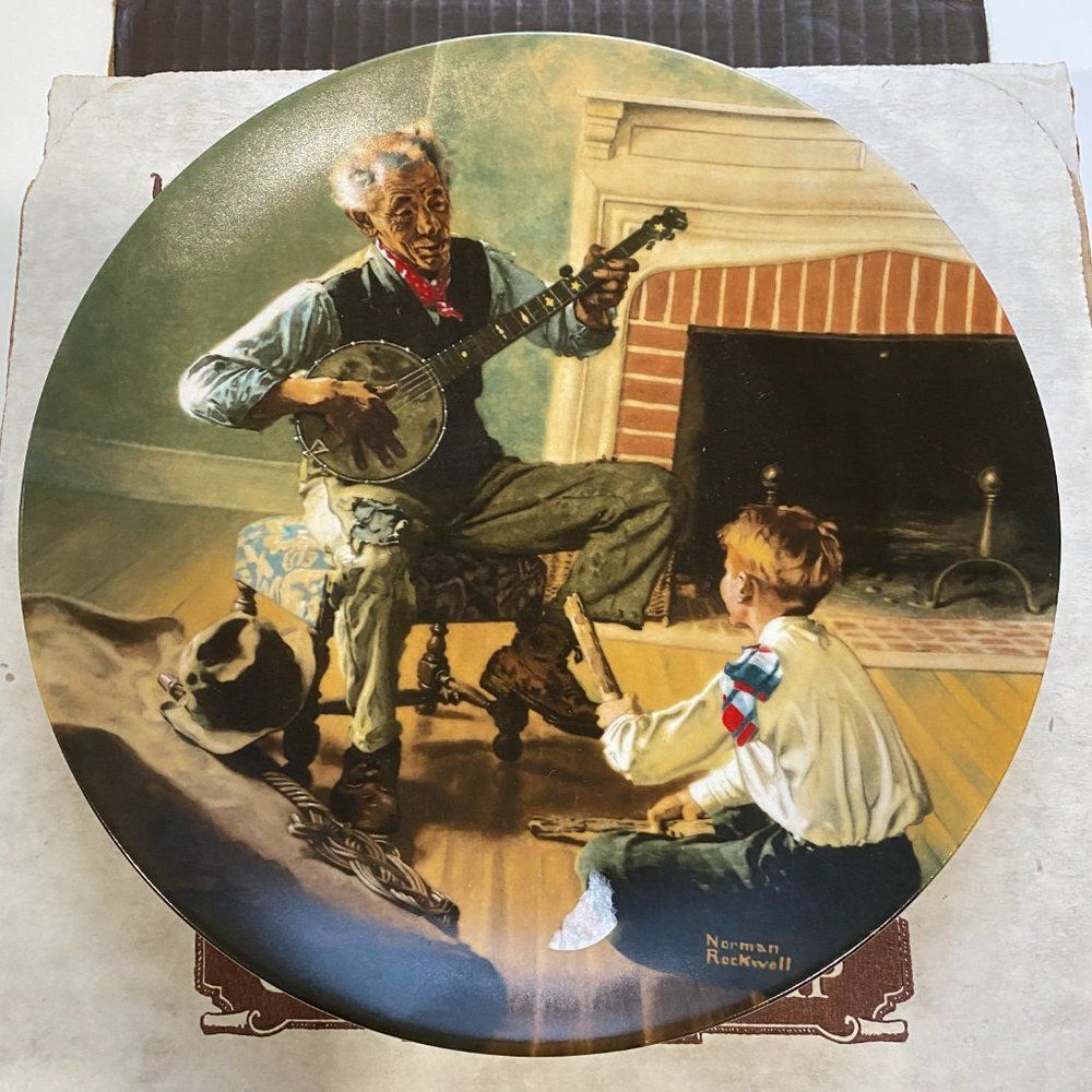 Norman Rockwell “The Banjo Player” Collector‎ Plate Knowles 1989 Vtg